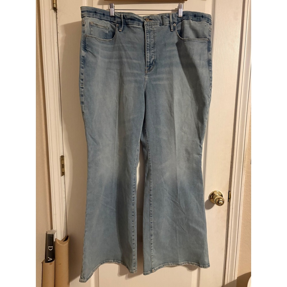 Good American Good Legs Flare Women 24 Blue New High Rise Gap-Proof Denim Jeans